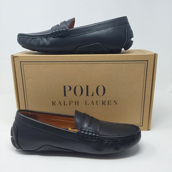 Polo Ralph Lauren Anders Penny Driver Loafers Black Leather Men\'s 7.5D NIB main image 4